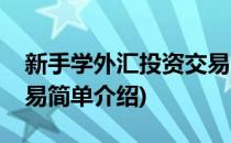 新手学外汇投资交易(对于新手学外汇投资交易简单介绍)