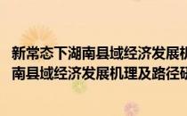新常态下湖南县域经济发展机理及路径研究(对于新常态下湖南县域经济发展机理及路径研究简单介绍)