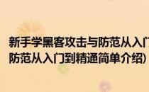新手学黑客攻击与防范从入门到精通(对于新手学黑客攻击与防范从入门到精通简单介绍)