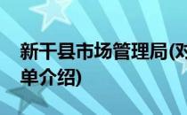 新干县市场管理局(对于新干县市场管理局简单介绍)