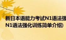 新日本语能力考试N1语法强化训练(对于新日本语能力考试N1语法强化训练简单介绍)