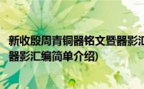 新收殷周青铜器铭文暨器影汇编(对于新收殷周青铜器铭文暨器影汇编简单介绍)