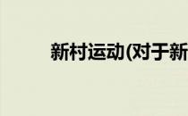 新村运动(对于新村运动简单介绍)