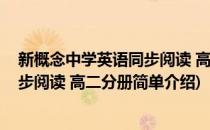 新概念中学英语同步阅读 高二分册(对于新概念中学英语同步阅读 高二分册简单介绍)