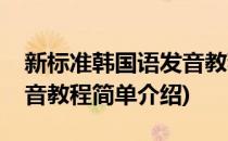 新标准韩国语发音教程(对于新标准韩国语发音教程简单介绍)