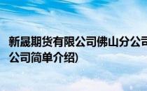 新晟期货有限公司佛山分公司(对于新晟期货有限公司佛山分公司简单介绍)