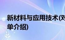 新材料与应用技术(对于新材料与应用技术简单介绍)
