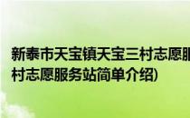 新泰市天宝镇天宝三村志愿服务站(对于新泰市天宝镇天宝三村志愿服务站简单介绍)