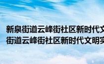 新泉街道云峰街社区新时代文明实践志愿服务小队(对于新泉街道云峰街社区新时代文明实践志愿服务小队简单介绍)