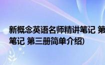 新概念英语名师精讲笔记 第三册(对于新概念英语名师精讲笔记 第三册简单介绍)