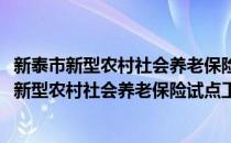 新泰市新型农村社会养老保险试点工作实施细则(对于新泰市新型农村社会养老保险试点工作实施细则简单介绍)