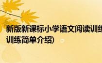 新版新课标小学语文阅读训练(对于新版新课标小学语文阅读训练简单介绍)