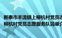 新泰市羊流镇上柳杭村党员志愿服务队(对于新泰市羊流镇上柳杭村党员志愿服务队简单介绍)