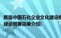 新版中国石化企业文化建设纲要(对于新版中国石化企业文化建设纲要简单介绍)