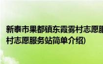 新泰市果都镇东霞雾村志愿服务站(对于新泰市果都镇东霞雾村志愿服务站简单介绍)