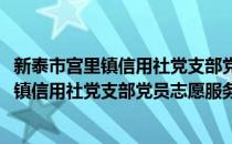 新泰市宫里镇信用社党支部党员志愿服务队(对于新泰市宫里镇信用社党支部党员志愿服务队简单介绍)