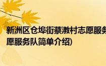 新洲区仓埠街蔡漖村志愿服务队(对于新洲区仓埠街蔡漖村志愿服务队简单介绍)