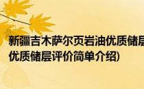 新疆吉木萨尔页岩油优质储层评价(对于新疆吉木萨尔页岩油优质储层评价简单介绍)