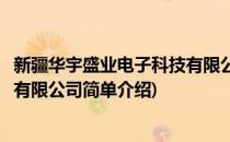 新疆华宇盛业电子科技有限公司(对于新疆华宇盛业电子科技有限公司简单介绍)