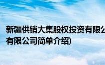 新疆供销大集股权投资有限公司(对于新疆供销大集股权投资有限公司简单介绍)