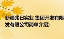 新疆兆日实业 集团开发有限公司(对于新疆兆日实业 集团开发有限公司简单介绍)