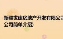 新疆世建房地产开发有限公司(对于新疆世建房地产开发有限公司简单介绍)