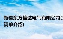 新疆东方信达电气有限公司(对于新疆东方信达电气有限公司简单介绍)