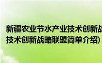 新疆农业节水产业技术创新战略联盟(对于新疆农业节水产业技术创新战略联盟简单介绍)