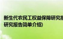 新生代农民工权益保障研究报告(对于新生代农民工权益保障研究报告简单介绍)