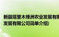 新疆塔里木绿洲农业发展有限公司(对于新疆塔里木绿洲农业发展有限公司简单介绍)