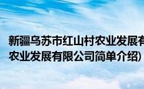 新疆乌苏市红山村农业发展有限公司(对于新疆乌苏市红山村农业发展有限公司简单介绍)