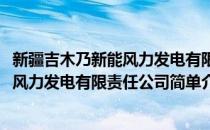 新疆吉木乃新能风力发电有限责任公司(对于新疆吉木乃新能风力发电有限责任公司简单介绍)