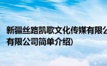 新疆丝路凯歌文化传媒有限公司(对于新疆丝路凯歌文化传媒有限公司简单介绍)