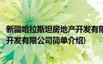 新疆哈拉斯坦房地产开发有限公司(对于新疆哈拉斯坦房地产开发有限公司简单介绍)