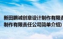 新田鹏诚创意设计制作有限责任公司(对于新田鹏诚创意设计制作有限责任公司简单介绍)