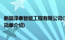 新疆泽泰智能工程有限公司(对于新疆泽泰智能工程有限公司简单介绍)