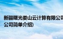 新疆曙光娄山云计算有限公司(对于新疆曙光娄山云计算有限公司简单介绍)