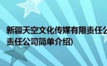 新疆天空文化传媒有限责任公司(对于新疆天空文化传媒有限责任公司简单介绍)