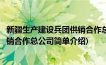 新疆生产建设兵团供销合作总公司(对于新疆生产建设兵团供销合作总公司简单介绍)