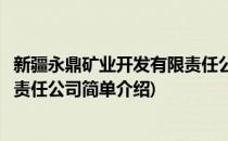 新疆永鼎矿业开发有限责任公司(对于新疆永鼎矿业开发有限责任公司简单介绍)