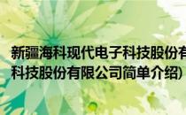 新疆海科现代电子科技股份有限公司(对于新疆海科现代电子科技股份有限公司简单介绍)
