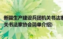 新疆生产建设兵团机关书法家协会(对于新疆生产建设兵团机关书法家协会简单介绍)