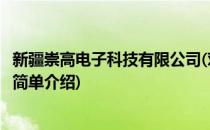 新疆崇高电子科技有限公司(对于新疆崇高电子科技有限公司简单介绍)