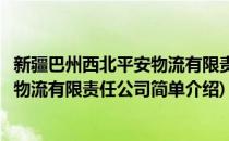 新疆巴州西北平安物流有限责任公司(对于新疆巴州西北平安物流有限责任公司简单介绍)