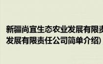 新疆尚宜生态农业发展有限责任公司(对于新疆尚宜生态农业发展有限责任公司简单介绍)