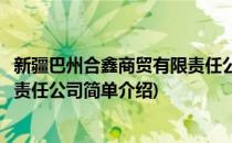 新疆巴州合鑫商贸有限责任公司(对于新疆巴州合鑫商贸有限责任公司简单介绍)