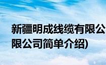 新疆明成线缆有限公司(对于新疆明成线缆有限公司简单介绍)