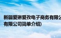 新疆爱琳爱孜电子商务有限公司(对于新疆爱琳爱孜电子商务有限公司简单介绍)