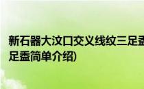 新石器大汶口交义线纹三足盉(对于新石器大汶口交义线纹三足盉简单介绍)