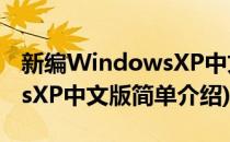 新编WindowsXP中文版(对于新编WindowsXP中文版简单介绍)